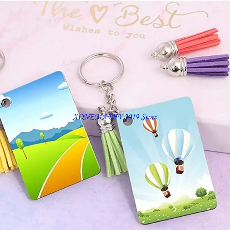 

F42F 80 Pcs Blank Keychains Set 20 Pcs MDF Keychain Blanks 20 Pcs Leather Tassels