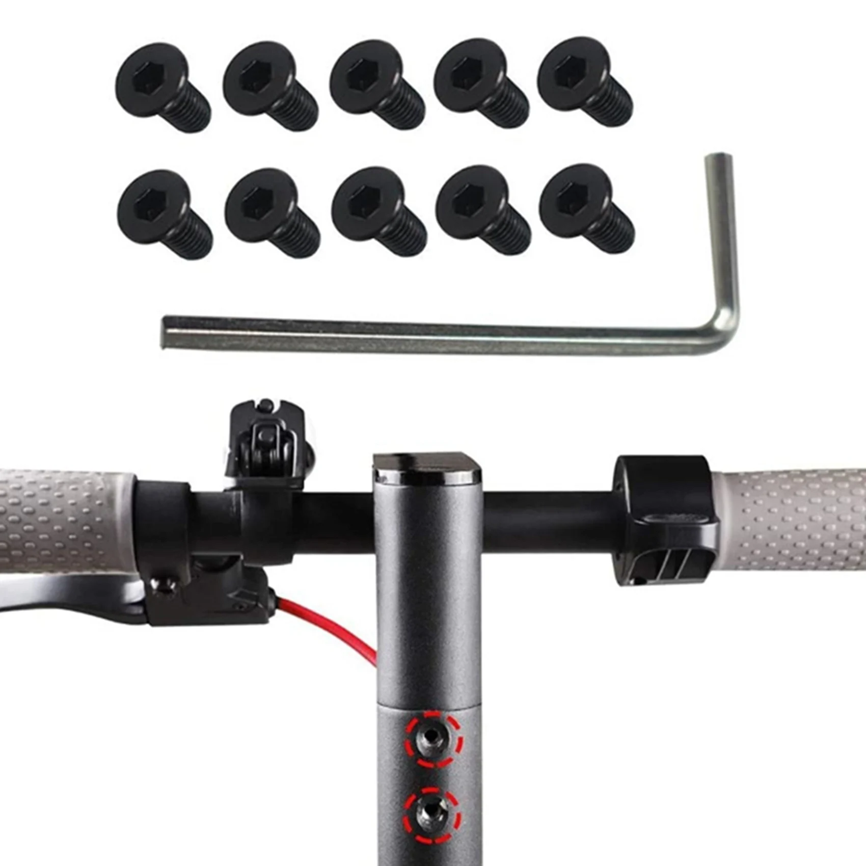 

A64T-20Pcs Scooter Handlebar Front Fork Tube Screws With Hexagon Handle Replacement Parts Kits For M365 Ninebot Es2