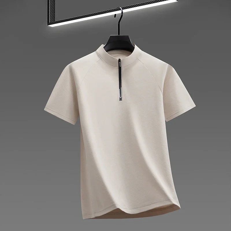 2026 New Men's Quarter Zip Tee Quick Dry Breathable Fabric Short Sleeve For Summer And Outdoor Activities