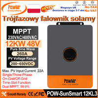 Powermr 12KW 48V Hybrid Solar Inverter 220V V Single/Three-Phase Output Dual MPPT 260A PV V Build in time-solving Function