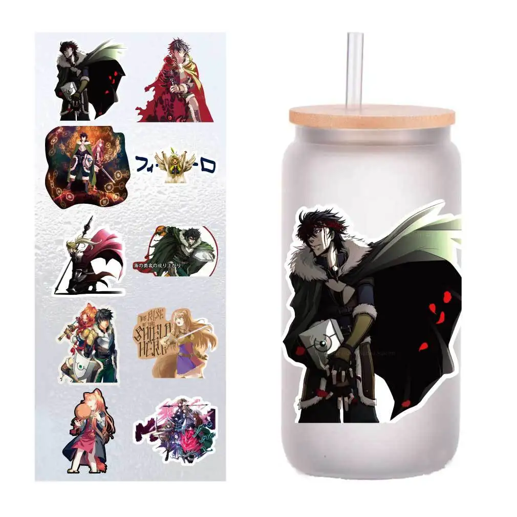 10 sheets/Pack Shield Brave Fame Record UV Transfer Sticker Crystal Label DIY Cup Sticker Custom Four-inch