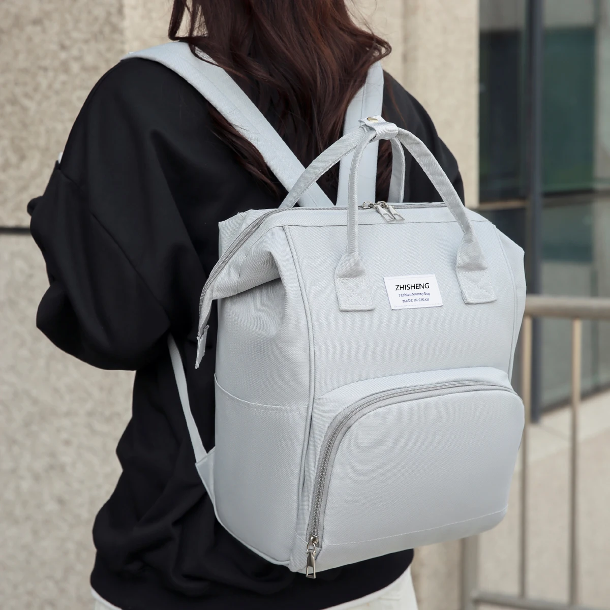 Mommy Bag, Small Size, Lightweight for Outings, Portable, Double Shoulder Mother and Baby Backpack, Stylish, High-Looking, Waterproof, Stain-Resistant, Maternity Bag for Commuting