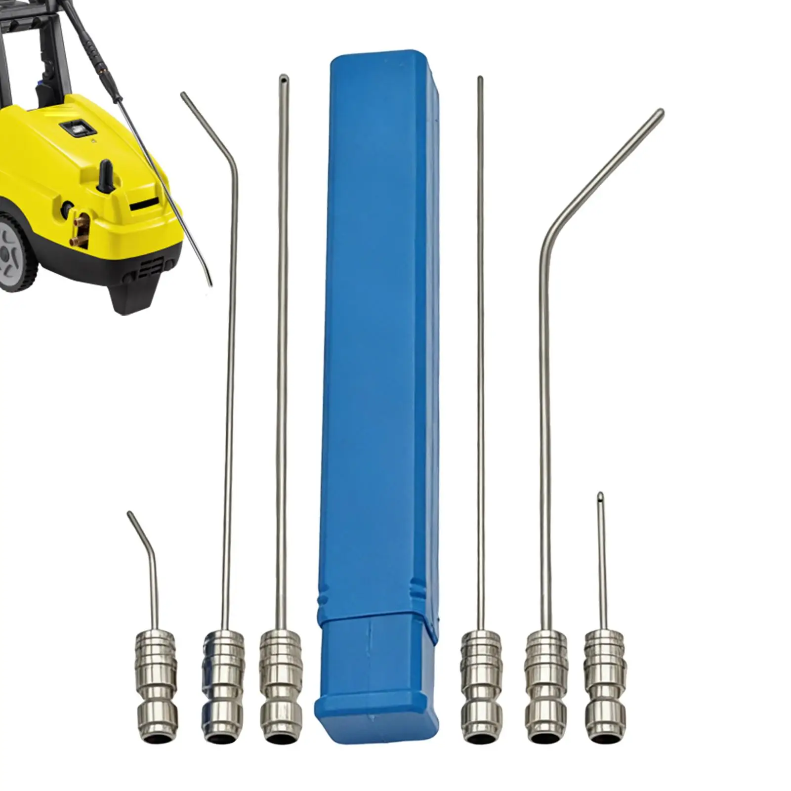 6pcs Pressure Washer Nozzle Kit Stainless Steel Quick Connect Attachment Pressure Washer Parts For Gutter Roof Eave Ground