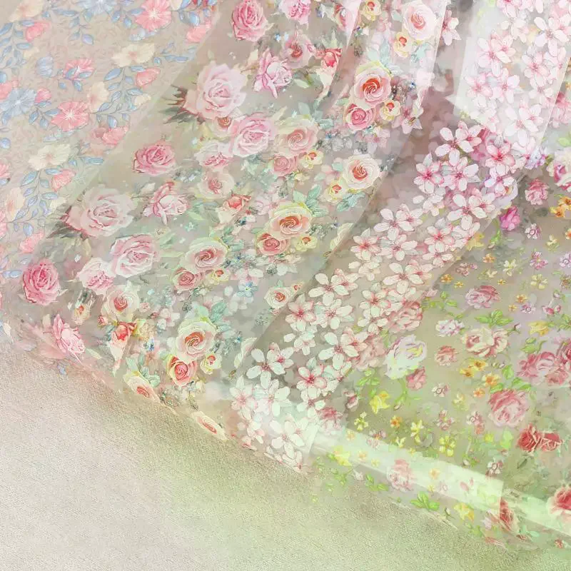 

4*50cm Flower Rose Nail Foils Transfer Paper for Salon Manicure Floral Nail Art Home Decoration