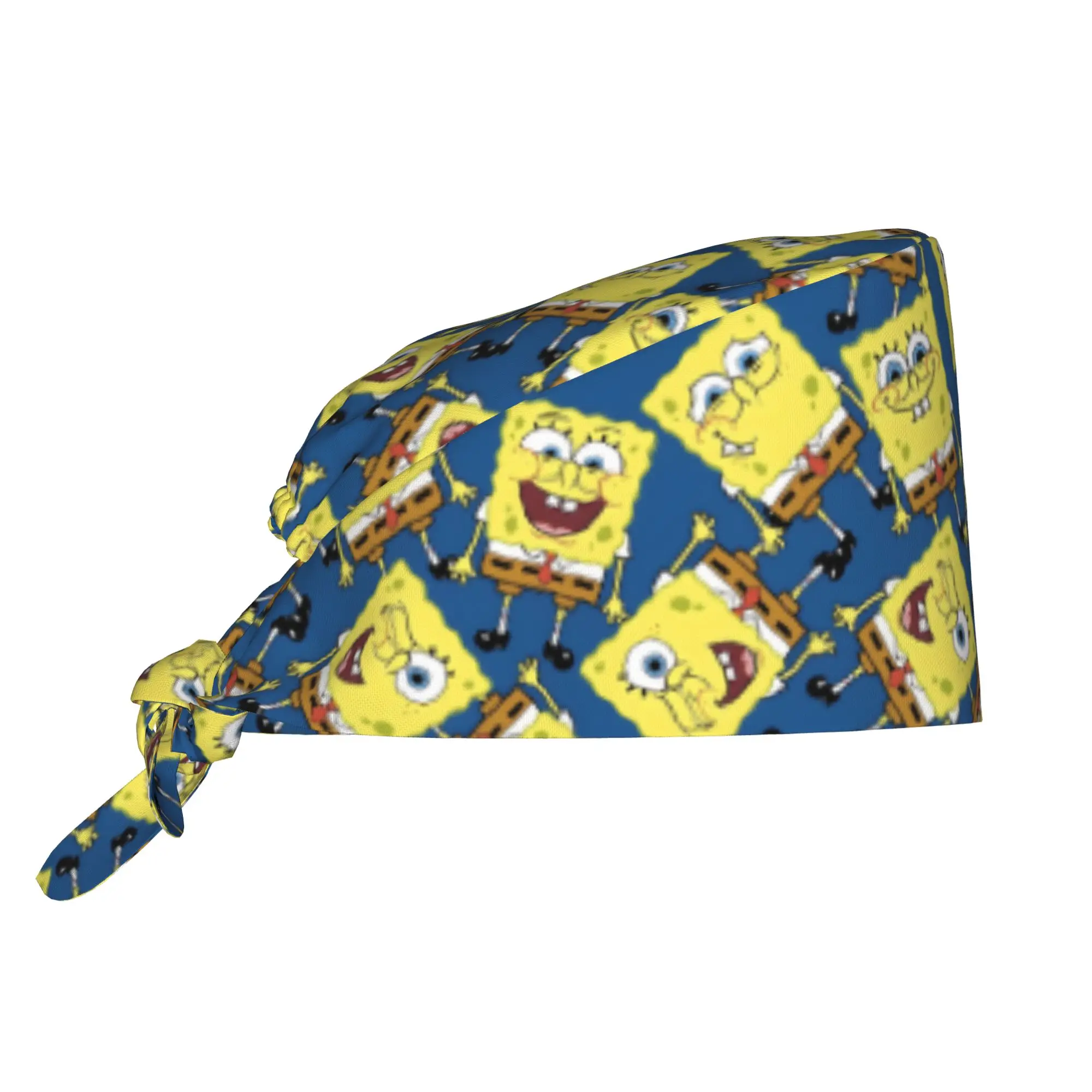 Custom S-Sponges Anime Bobes Medical Staff Scrubs Hat Men Women Cartoon Doctor Nursing Surgical Cap Scrub Caps