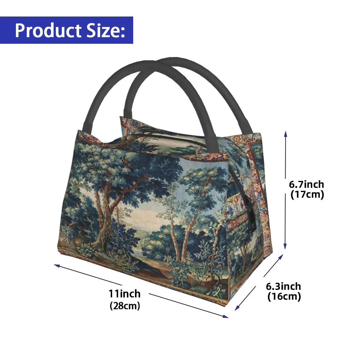 TREES IN WOODLAND LANDSCAPE Antique Flemish Insulated Lunch Bag for School Bento Storage Food Boxes Cooler Thermal Lunch Box