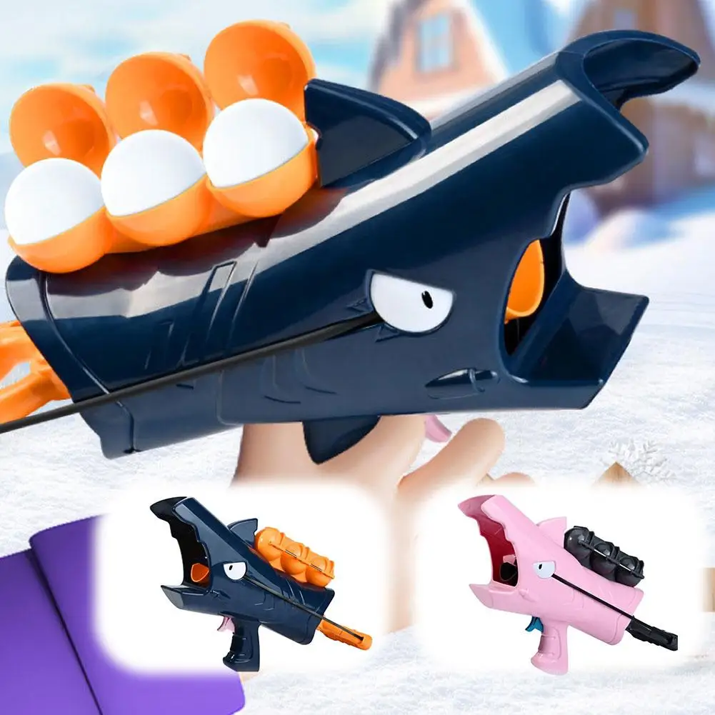 Set di giocattoli per creare palle di neve di squalo Set di giocattoli per palle di neve invernali all'aperto per bambini Divertimento giocattolo per lotta sulla neve Gioco regalo Giocattolo sportivo