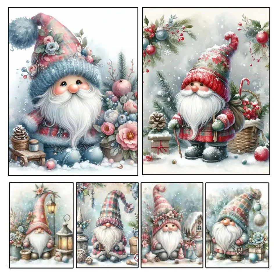 New Collection Cartoon Christmas Gnome 5d Diamond Painting Mosaic Embroidery Cross Stitch Kits Full Drill Wall Art Home Decor