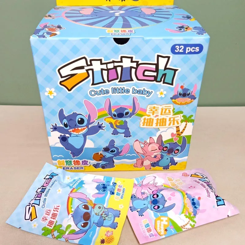 32pcs/lot Disney Stitch Eraser Creative Koala Writing Drawing Pencil Erasers Stationery Gifts Office School Supplies