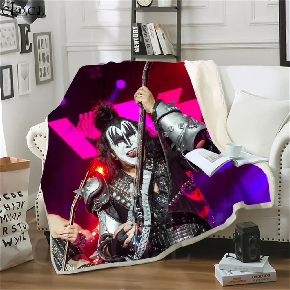 

Двухслойные одеяла для кроватей KISS Rock Band 3D плюшевое одеяло для подростков, домашнее одеяло для дивана, модные дорожные одеяла