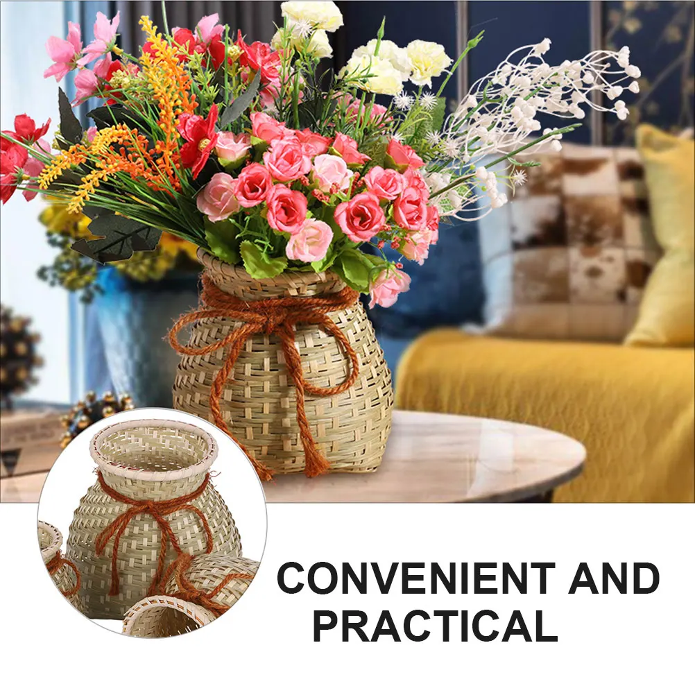 

1pc Bamboo Woven Storage Baskets for Plants Indoor Outdoor Home Decor Lightweight Multi Portable Flower Basket Household