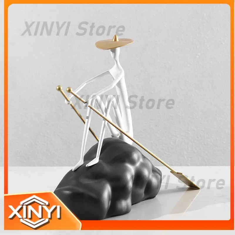 Abstract Character Statues for Room Decoration Rowing Theme Ornaments for Entrance Hall Living Room TV Cabinet Decor