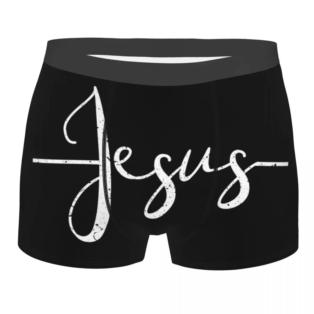 Custom Jesus Christ On The Cross God Underwear Men Breathable Christian Boxer Briefs Shorts Panties Soft Underpants For Male