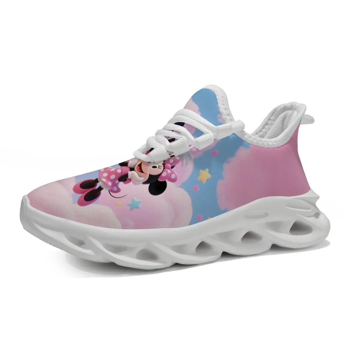 

Kids Minnie Mouse Cloud Star Print Lightweight Athletic Sneakers Children's Mickey Casual Sports Shoes for Girls Shoes for Boys