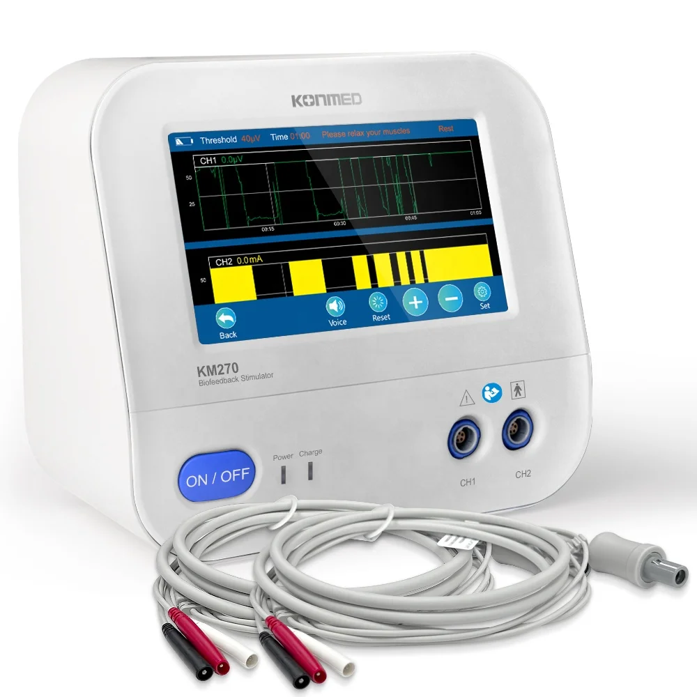 

KONMED 2024 New Model Biofeedback Stimulator KM270 (EMG/ GAME/ETS/MIRROR/ STIM) 2 channels 7.0-inch color touch display