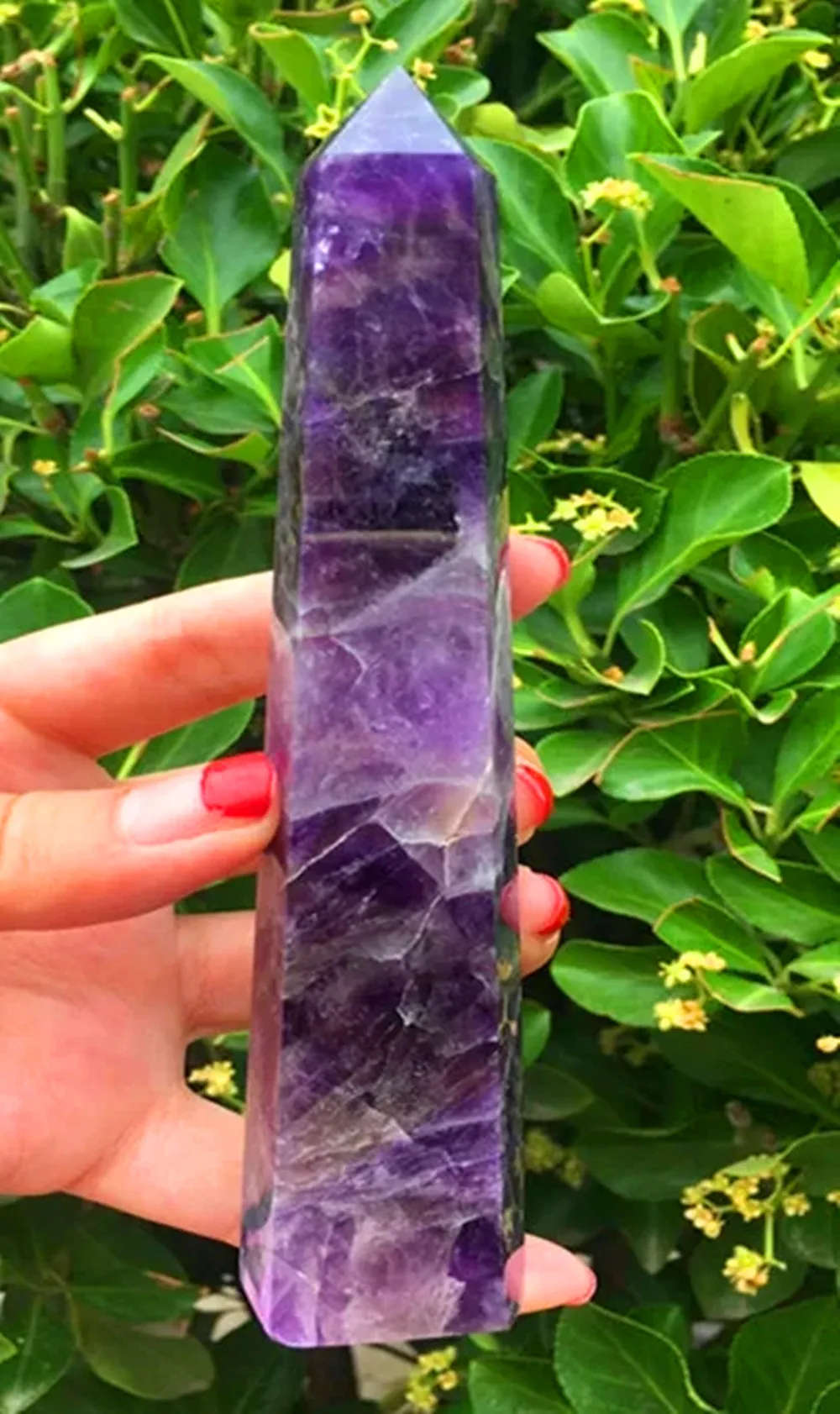 130-140MM  Natural fantasy amethyst crystal obelisk quartz dot specimen