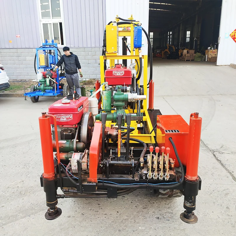Portable Small Water Well Drilling Rig Diesel Hydraulic Wheeled 100m 150m 200m Depth for Farm Irrigation Use