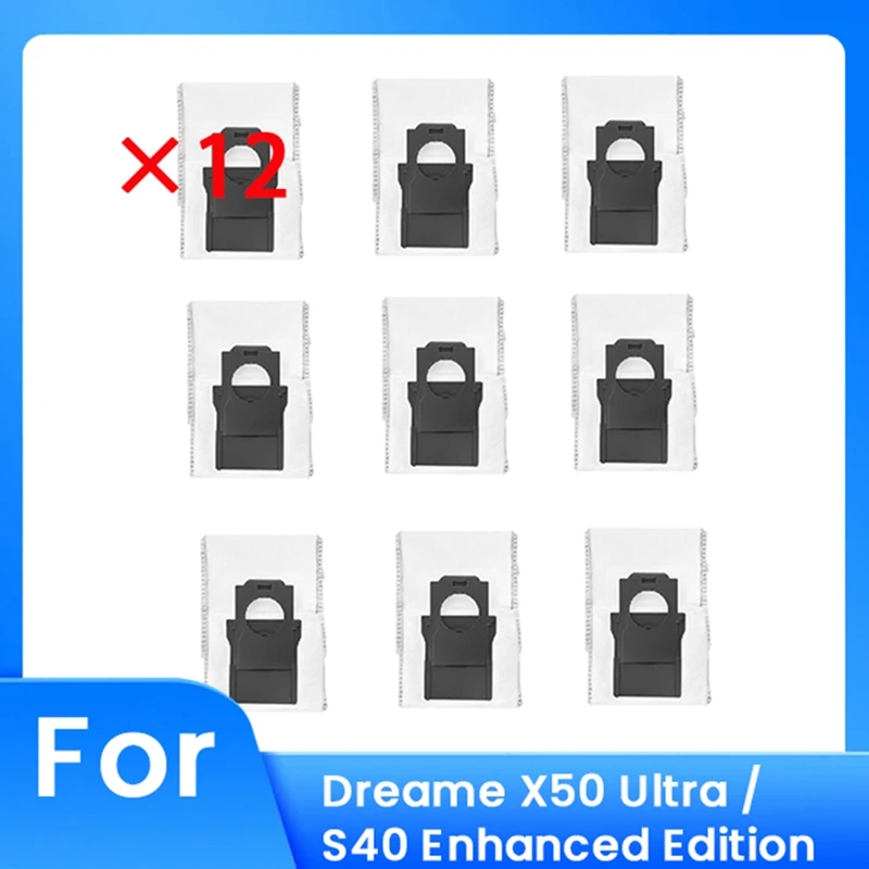 A23T 12 Pcs Dust Bags for Dreame X50 Ultra S40 Enhanced Edition Sweeper Accessories Built to Last Non-woven Fabrics