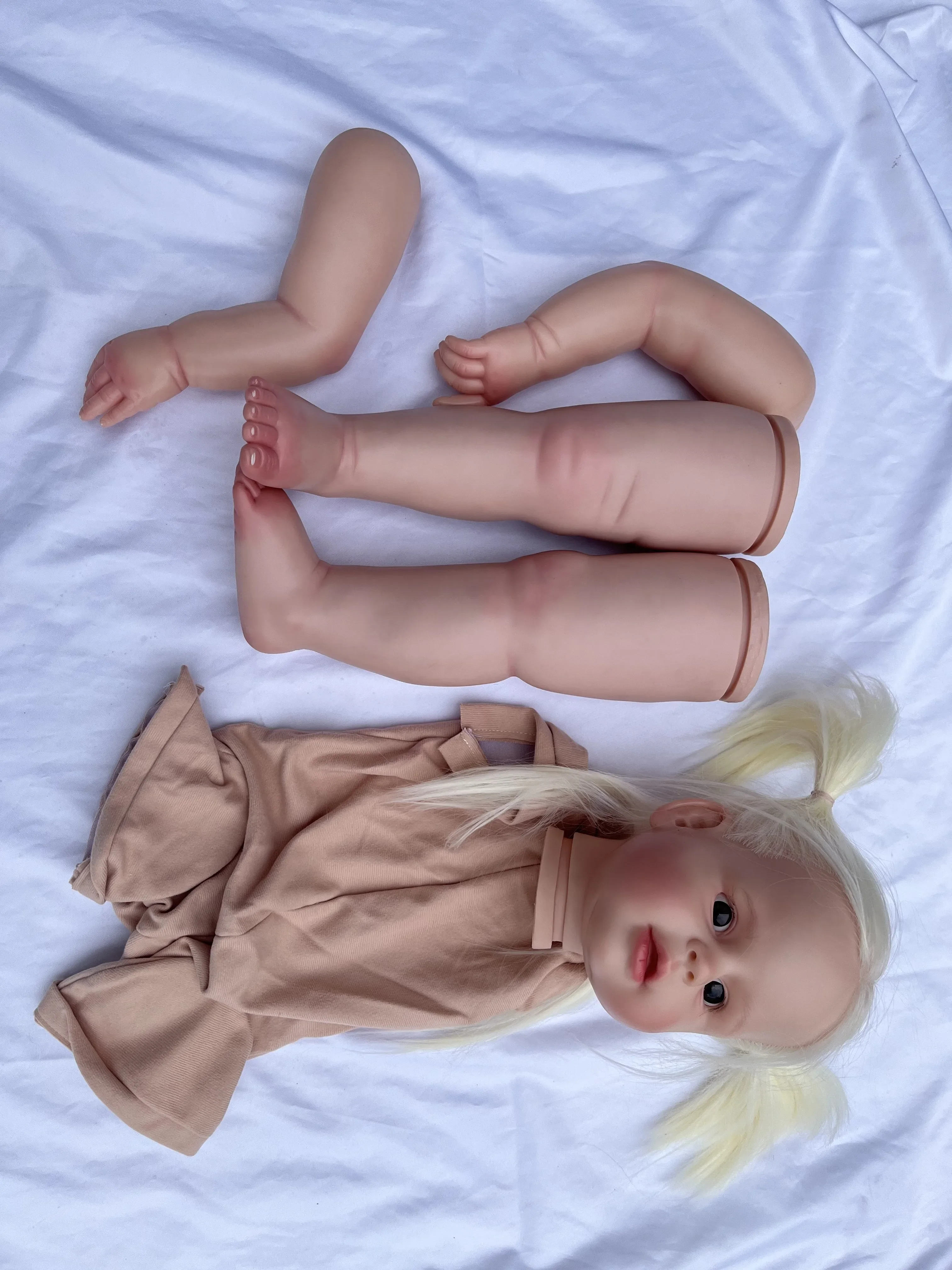 

SINO-BB Customized Limited Supply28inch Reborn Baby Peggy Real Photos With Hand-Rooted White Hair Painted Kits Christmas Gift