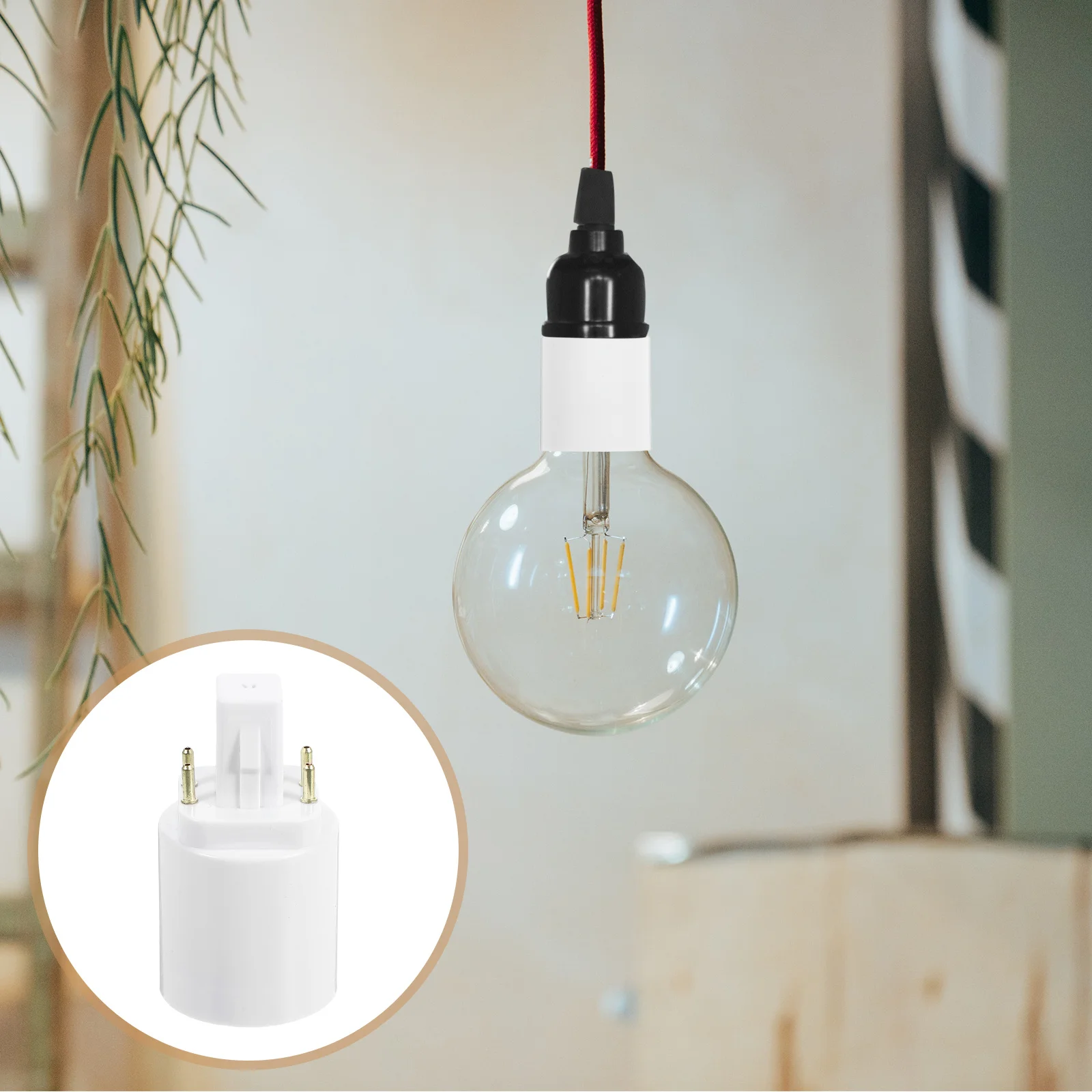 

G24q to E27 Light Bulb Adapter Socket Converter - Secure 4-Pin Design for Home Office Commercial Lighting Use Lamp Base Socket
