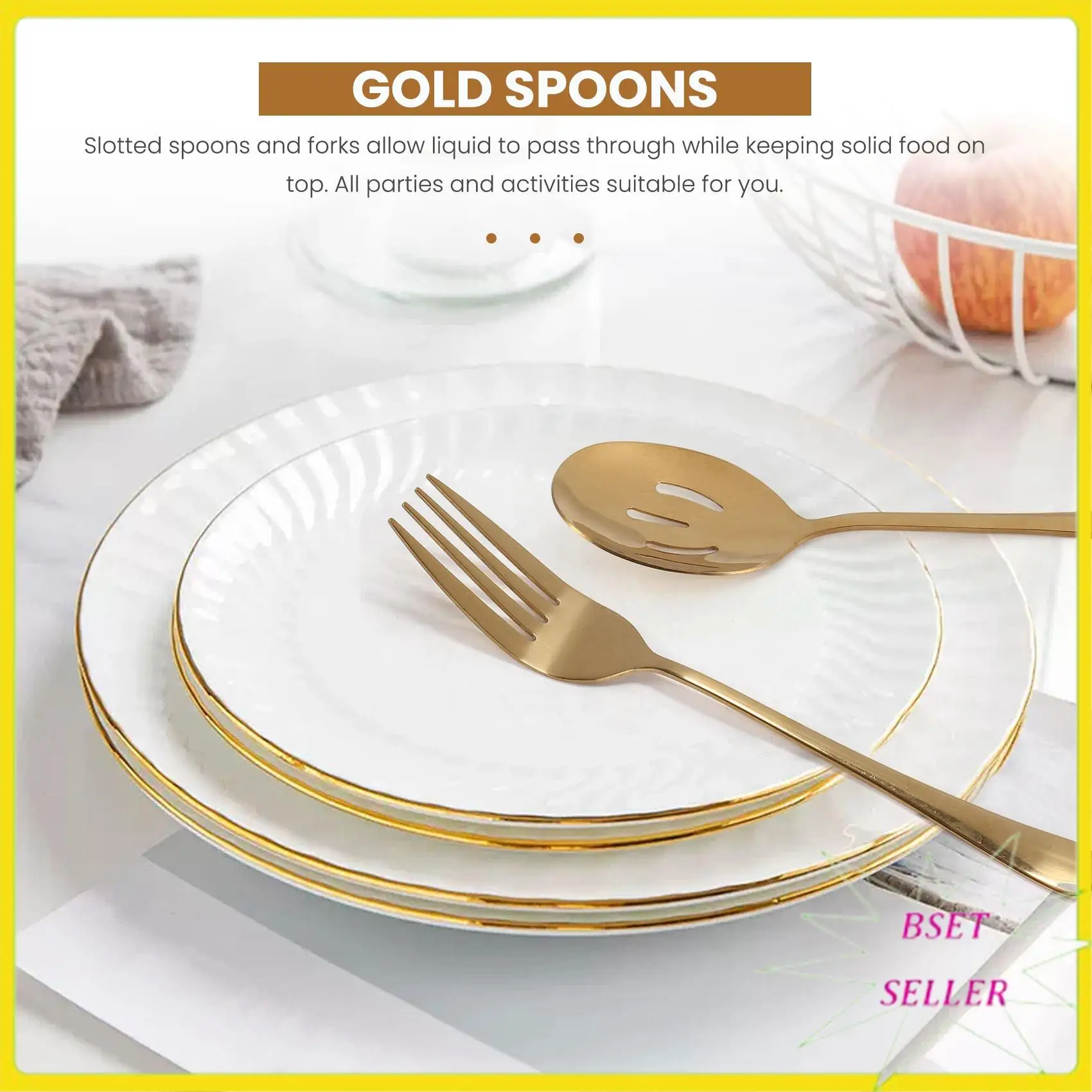 

A010 Stainless Steel Flatware Serving Utensils Large Serving Spoon Set Of For Kitchen (8 Pieces)
