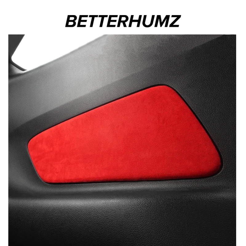 For Ford Mustang GT 2015-2023 Made of Alcantara Car Interior Rear Door Elbow Rest Panel Trim Stickers 2pcs Tuning Accessories view 2