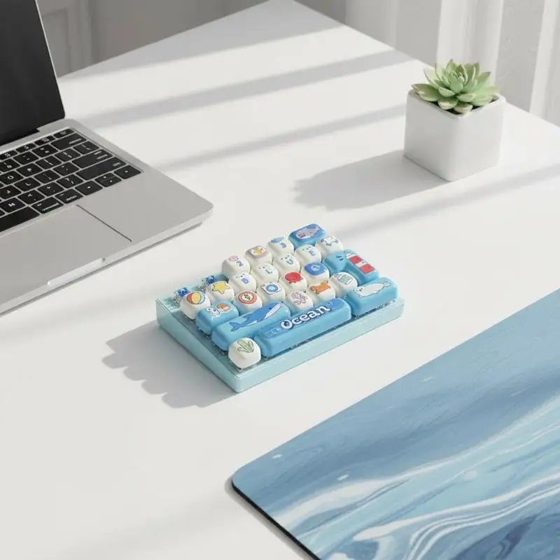 26 Key Keyboard Keychain Fidget Stress Reliever Toy Creative Sensory Anti Anxiety Toy for Kids Adults Birthday Gift