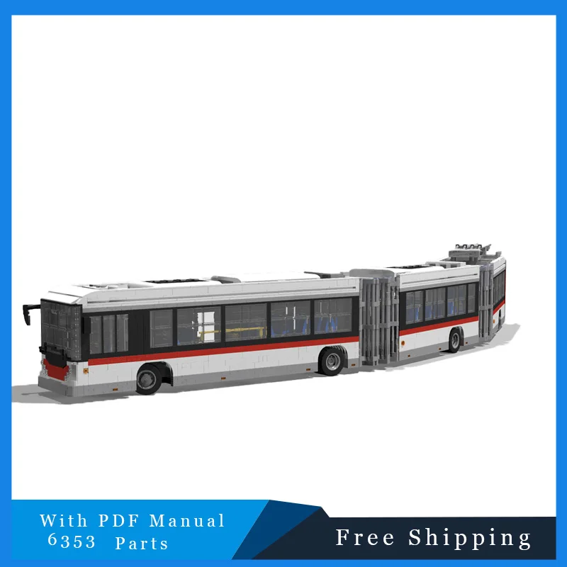 

6353 шт. MOC строительные блоки город творчество двойной шарнирный автобус модель развивающая игрушка «сделай сам» для детей подарки на день рождения