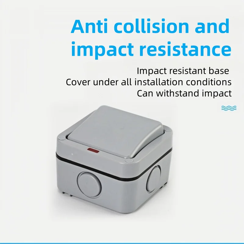 Outdoor Waterproof Switch Anti Rainstorm Splashproof Wall Switch 1 Gang 2 Way Control Switch 20A Anti Impact Outside Switch