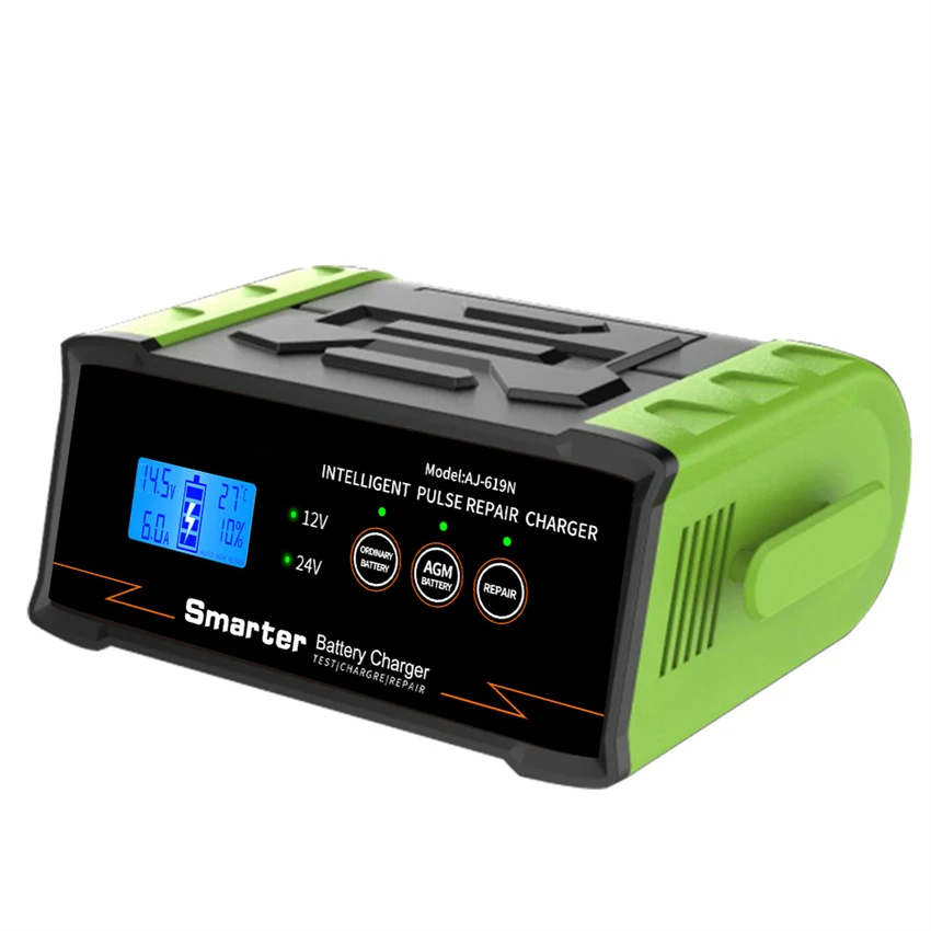 

300W/400W Car Battery Charger 12V/24V Smart Charger Automatic Battery Repair Self-stop Wet Dry Lead-Acid Digital LCD Display