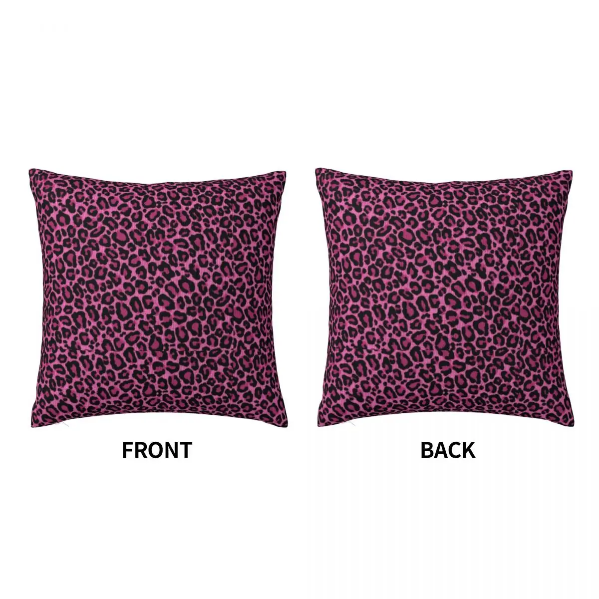 Funky Leopard Print Pillow Case Pink Black Spots Print Spring Colored Pillowcase Polyester Cushion Zipper Cover