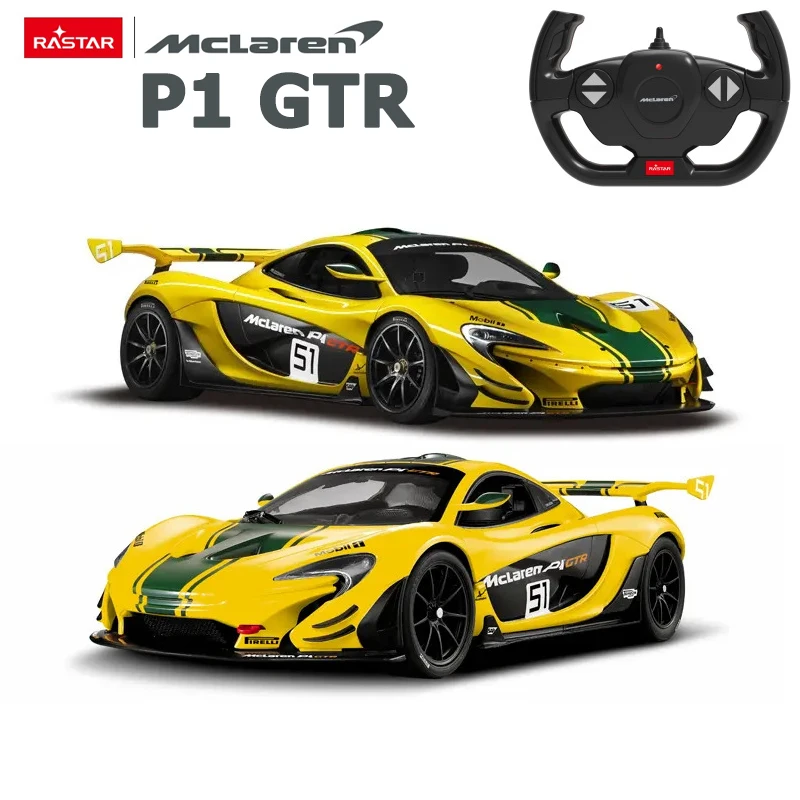 RASTAR Mclaren P1 GTR RC Car 1:14 Scale LED Lights Rubber Wheels Auto Machine Vehicle Toys For Children Adults