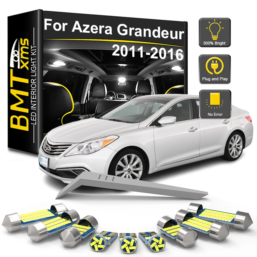 BMTxms 12Pcs Canbus For Hyundai Azera Grandeur IG 2011 2012 2013 2014 2015 2016 Car LED Interior Light Bulb Kit Footwell Lamp