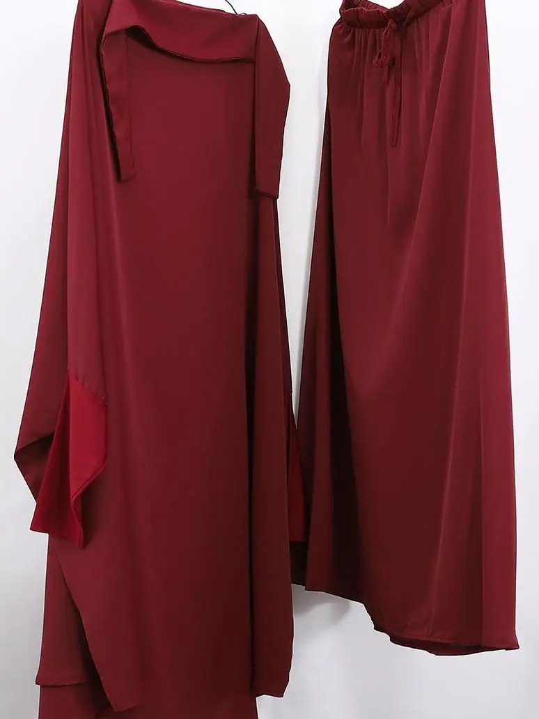 

Eid Djellaba Khimar Jalabiya Muslim Women Hijab Dress Prayer Garment Abaya Ramadan Gown Skirt Sets Islam Clothing Burqa Kaftan