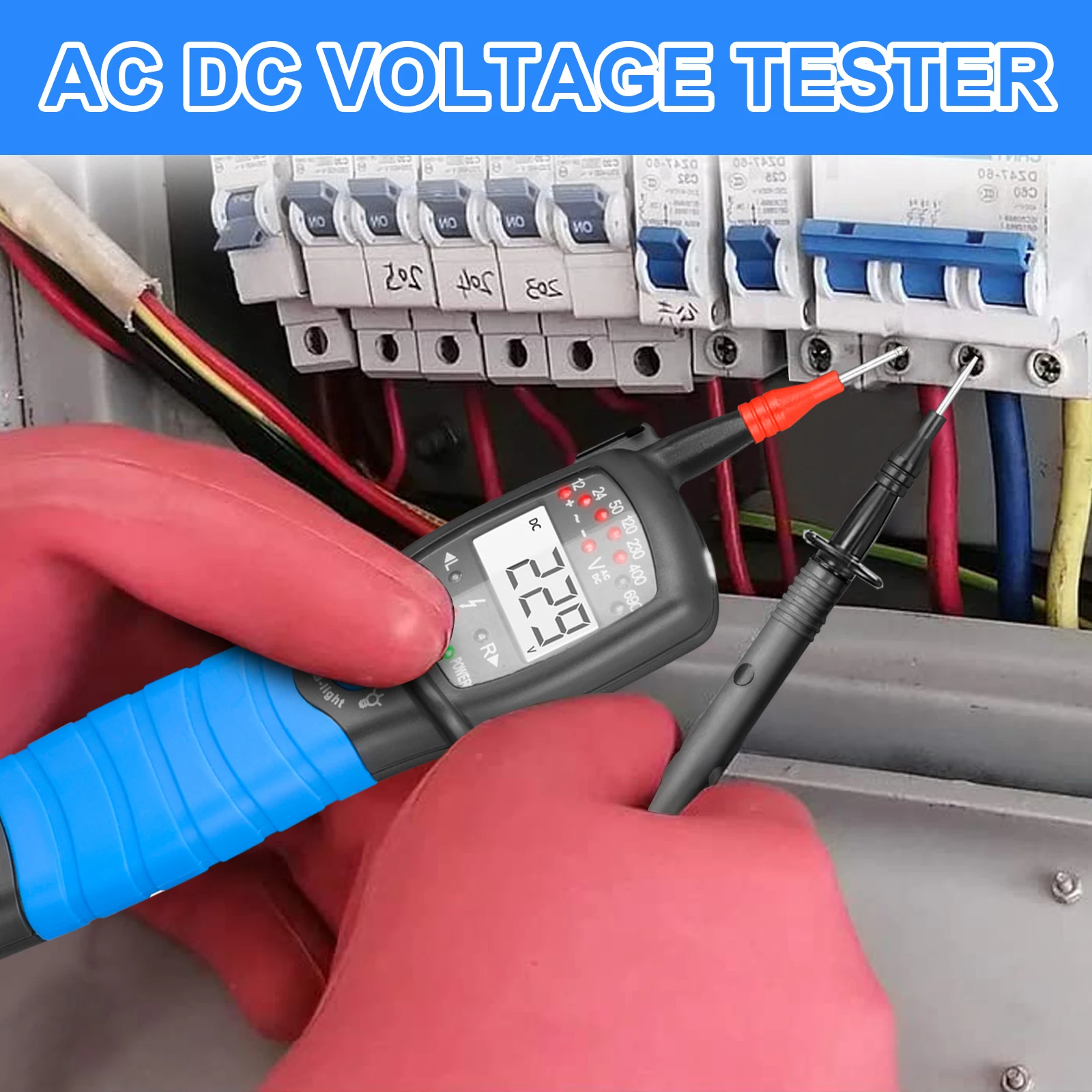 HP-38A 2-poliger Spannungsprüfer mit LCD-Display, Datenüberwachung mit automatischer Haltprüfung, Messung automatisch halten, LCD-Display – Detail 1
