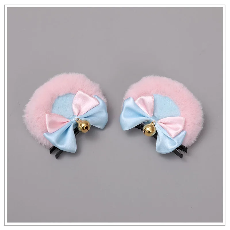Tier Ohr Haarnadeln Mode Kreative Haar Zubehör Doppel Bowknot Glocke Bär Ohr Clips Lolita Kawaii Cosplay Haarspange Dekor – Detail 10