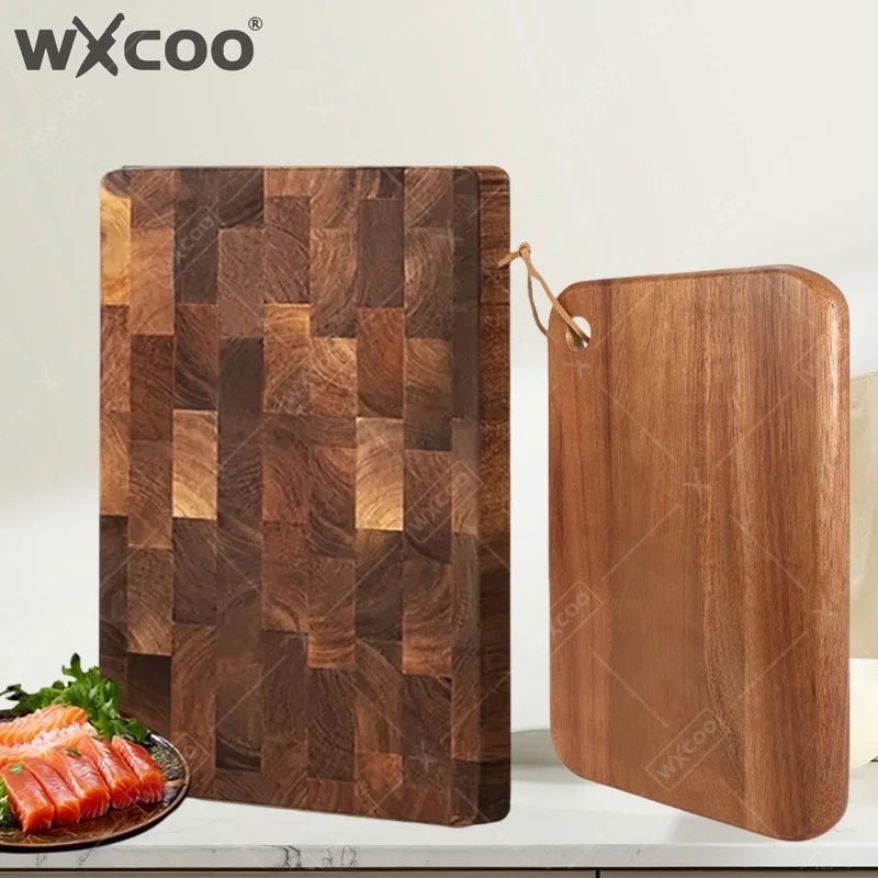 Thickened Acacia Wood Checkerboard Cutting Board Double-sided Kitchen Chopping Board for Cooking Vegetables & Meat Fruit Boards