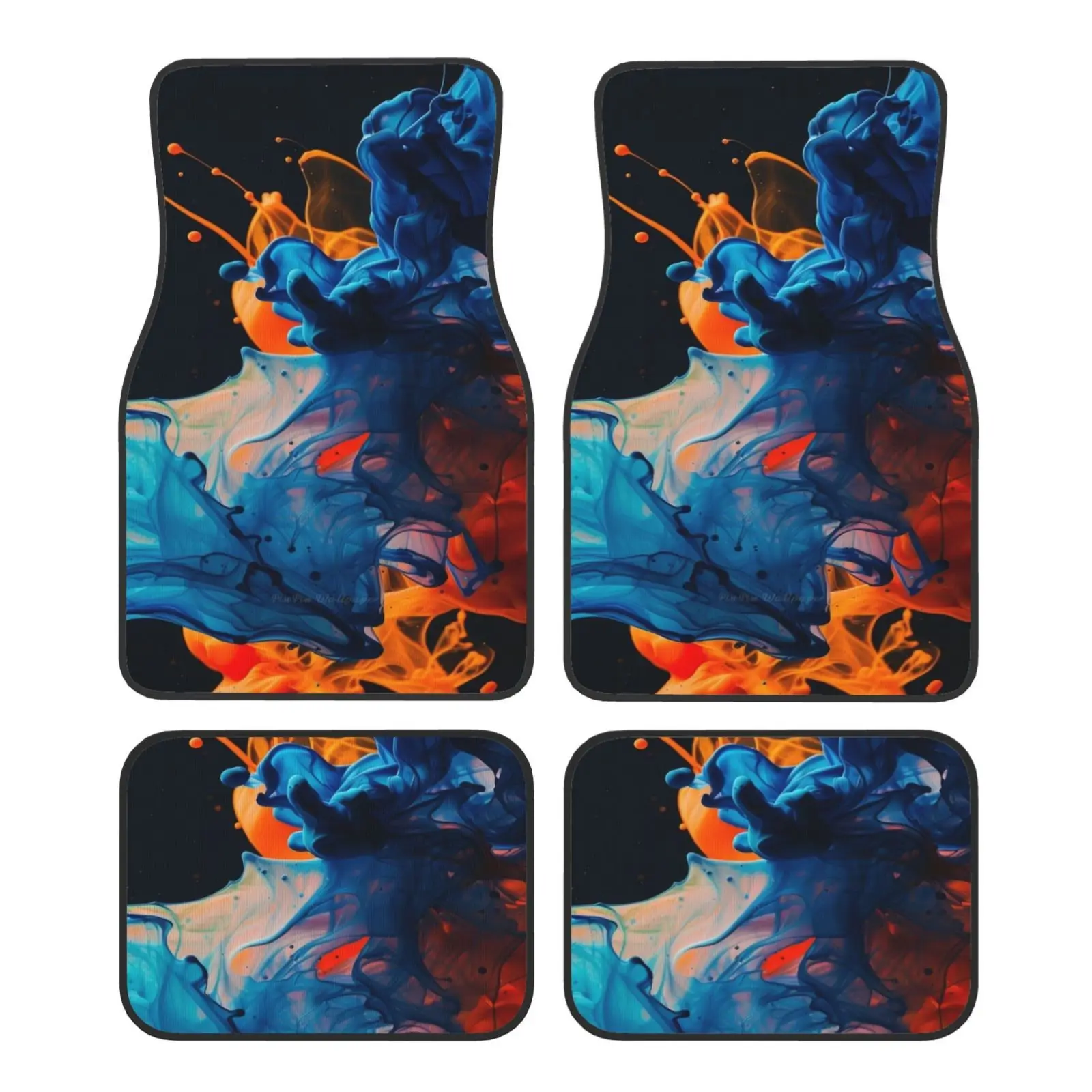 4pcs High-Density Car Mats- All-Season Universal- Simple Installation- Fits All Models, Interior Car Care, Sleek Design, Univer