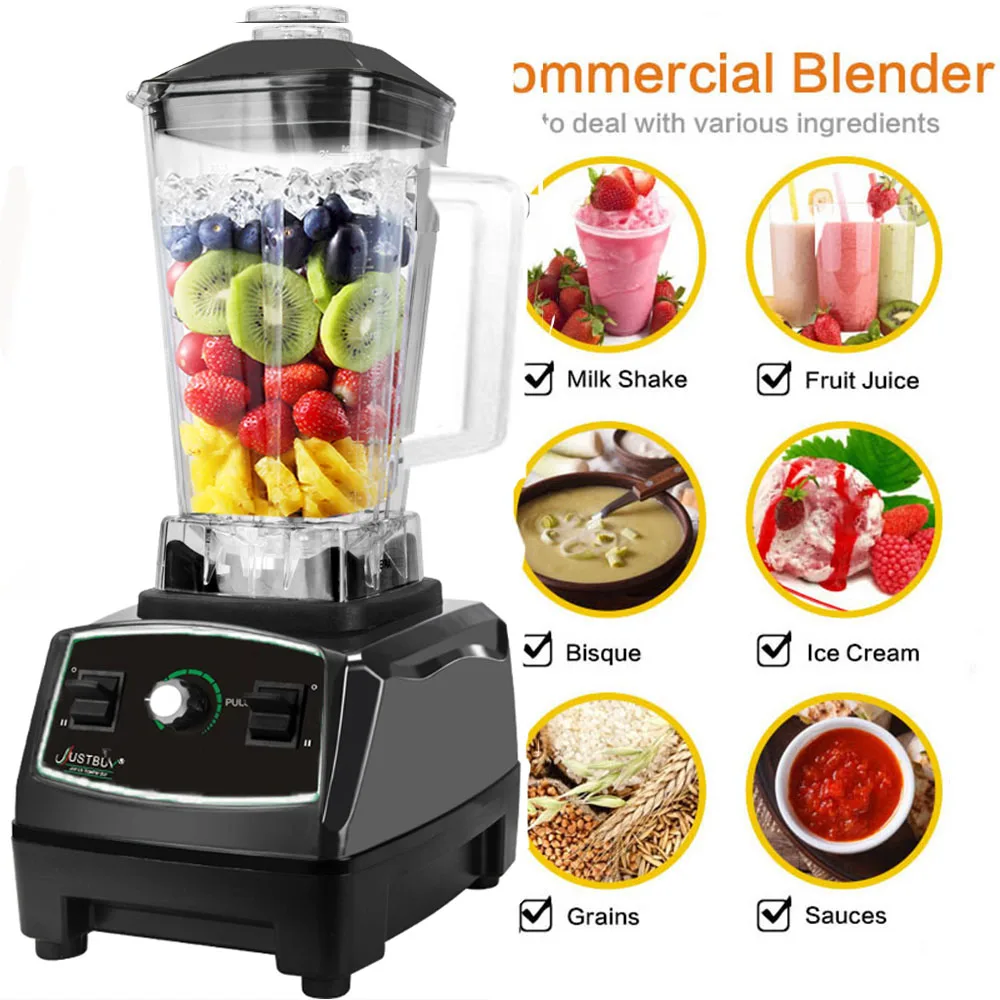 SA Hot Selling  3HP 2200W Blender Heavy Duty Commercial Blender Mixer Juicer Food Processor  Ice Smoothies