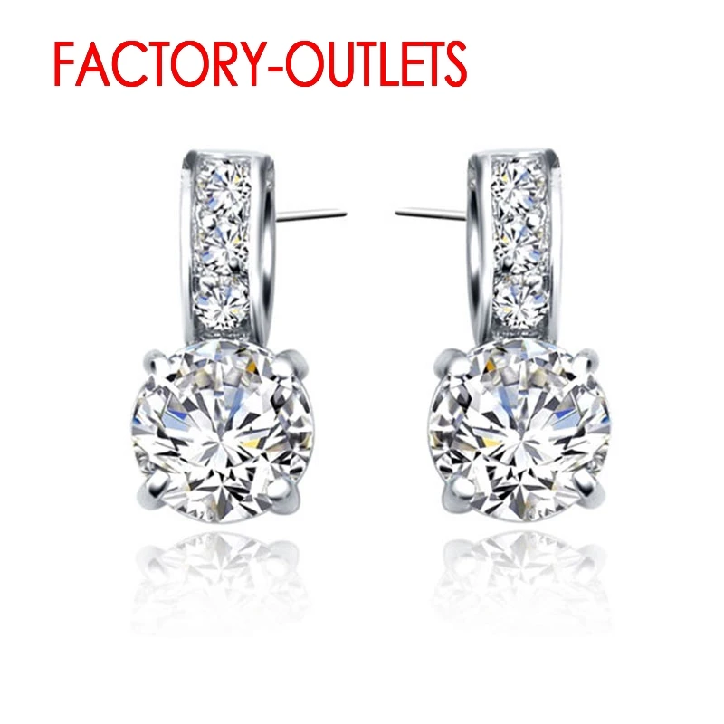 Genuine 925 Sterling Silver Bridal Jewelry Set Classic 4 Claws Crystal  Ring Crystal Pendant  Women Girls Engagement Anniversary