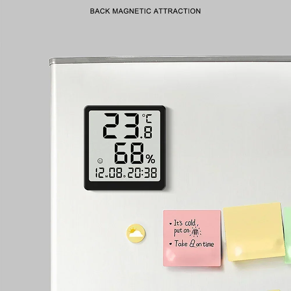 For Allergy Management Compact Size Electronic Clock Indoor Comfort Monitoring 8.2*8*2cm Celsius And Fahrenheit Toggle