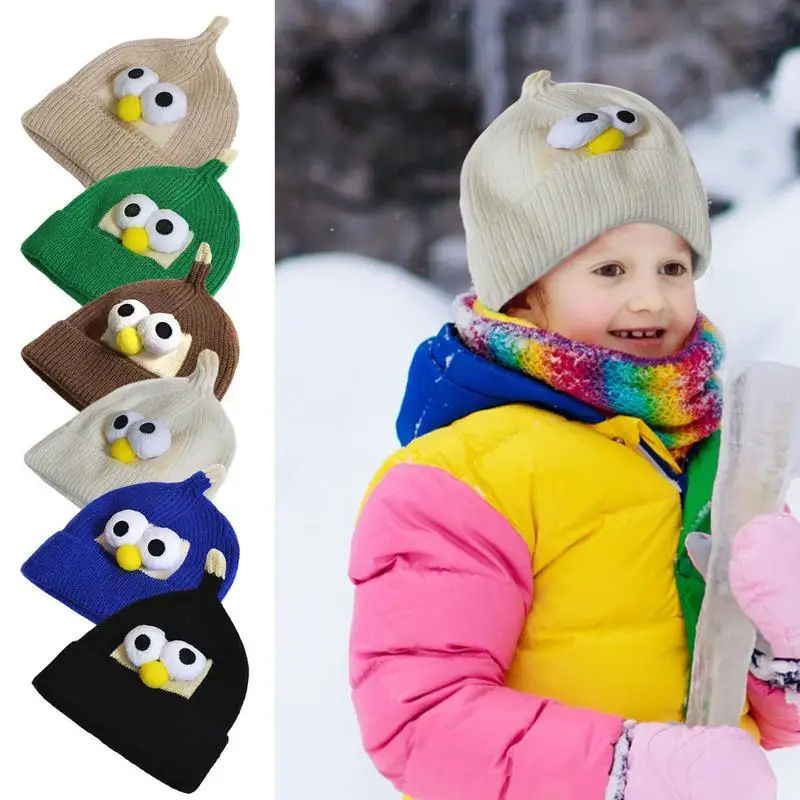 Children's Cartoon Knitted Hat Soft Warm Knitted Hats Little Children Winter Cap Cute Beanie Warm Knitted Hats For Girls Boys