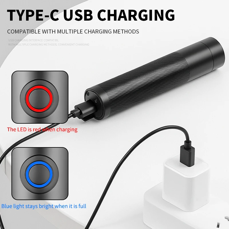 365nm UV Flashlight with Red Beam, USB-C Rechargeable Black Light, Portable LED Ultraviolet Blacklight for Pet Urine Detection