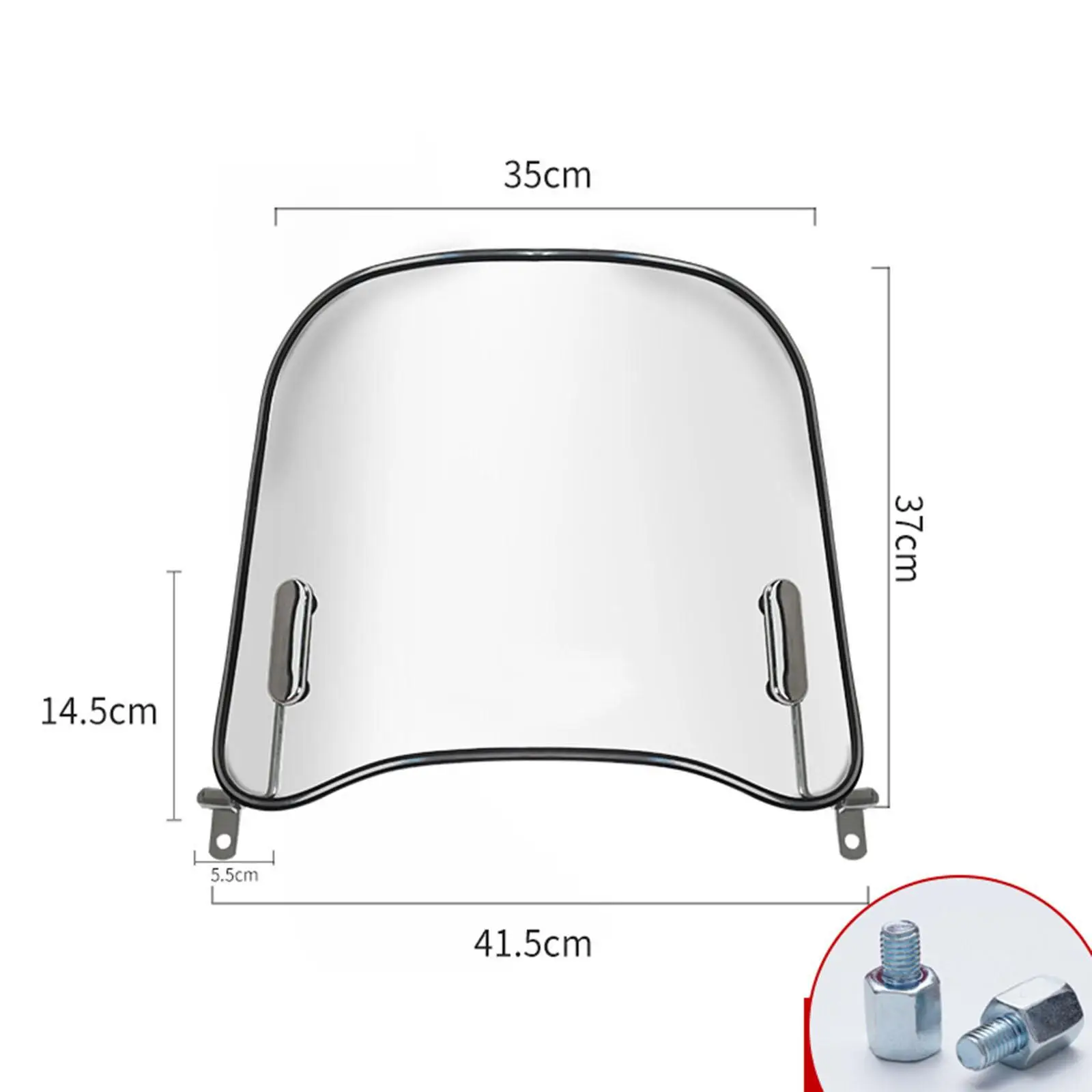 Motorcycle Windshield High Performance Easy to Install Repair Parts Replacement Wind Screen Deflector Front Scooter Wndshield