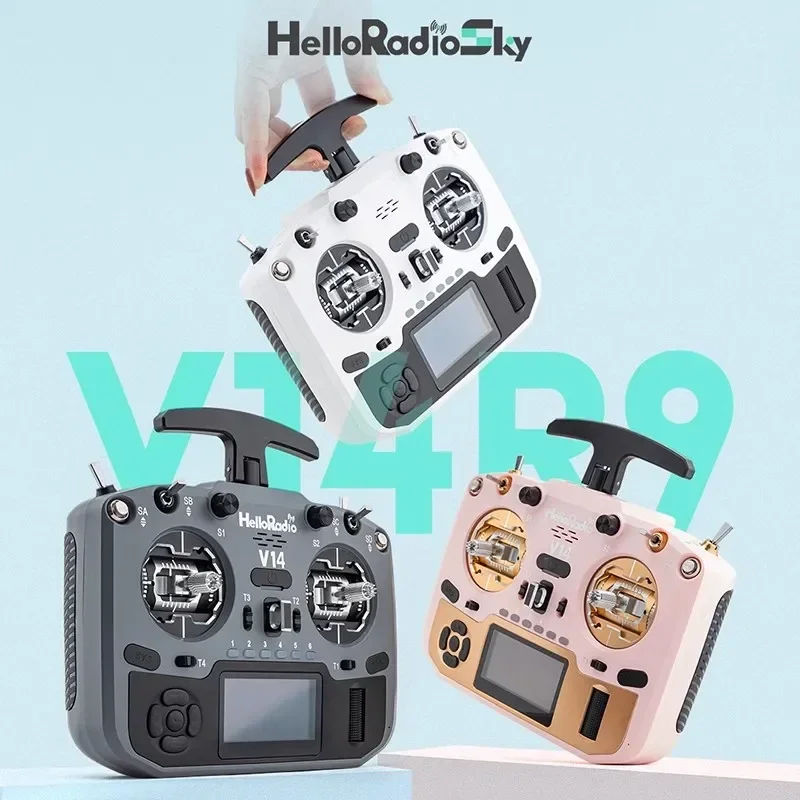 HelloRadio V14 MAX R9/MAX/PRO ELRS Left Hand Color Open Source Remote Control ModelAircraft FPV High Frequency Head Metal Rocker