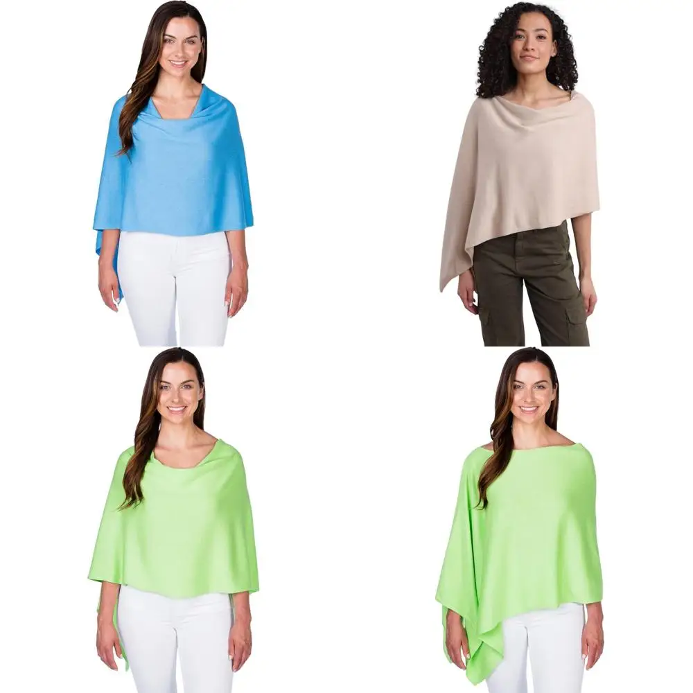 

Lightweight Soft Cashmere Blend Poncho - 95% Cotton 5% Cashmere - Perfect Gift Choice for Her