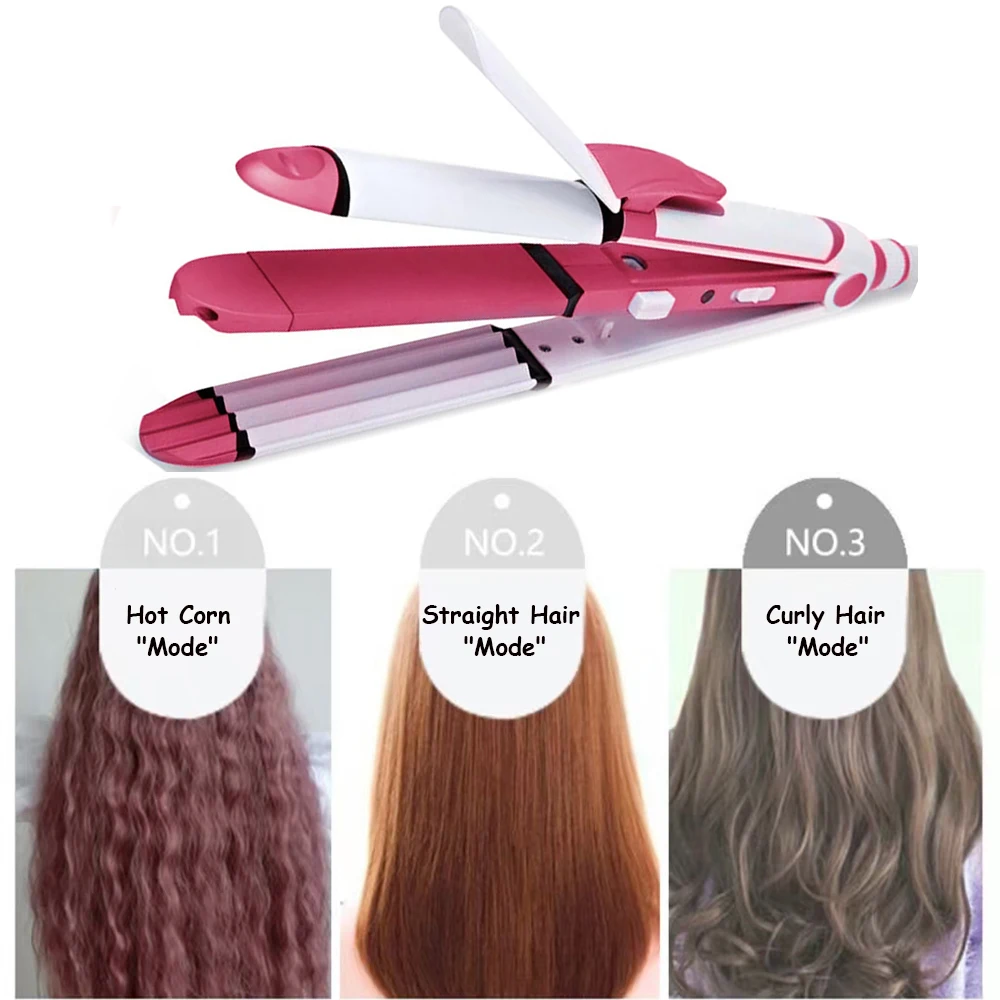 

Hair Straighteners Wave Corn Flat Iron Hair Electric Hair Curler Corrugation Plate Clip Comb Straightener Hair Styling Tool