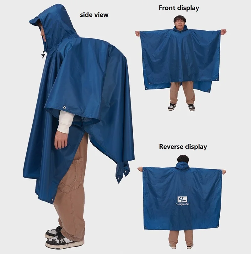 3-in-1 Herren-Regenmantel mit Kapuze Wasserdichter Regenresistenter Erwachsenen-Regenmantel Wasserdichter Poncho für Erwachsene Großer Regenmantel XYJ03
