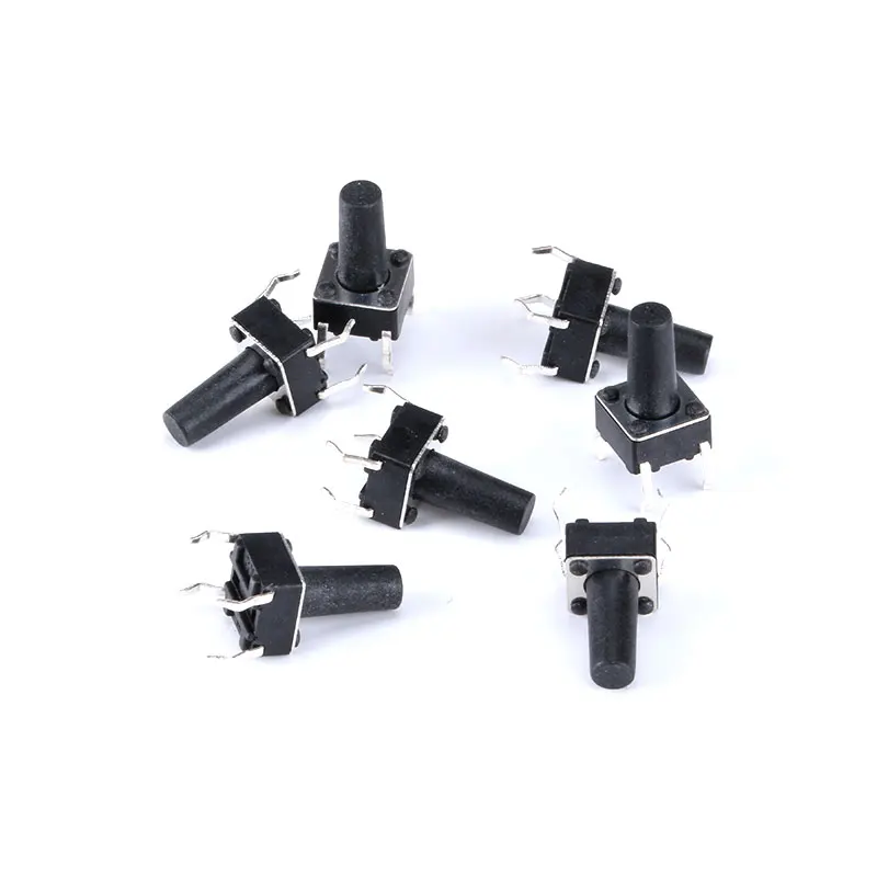 10PCS 4Pin 6*6 Micro Tact Push Button Switches DIP 6x6x4.3/5/6/7/8/9/10/11/12/13/14/15 MM 4.3mm 5mm 6mm 7mm 8mm 9mm 10mm 11mm