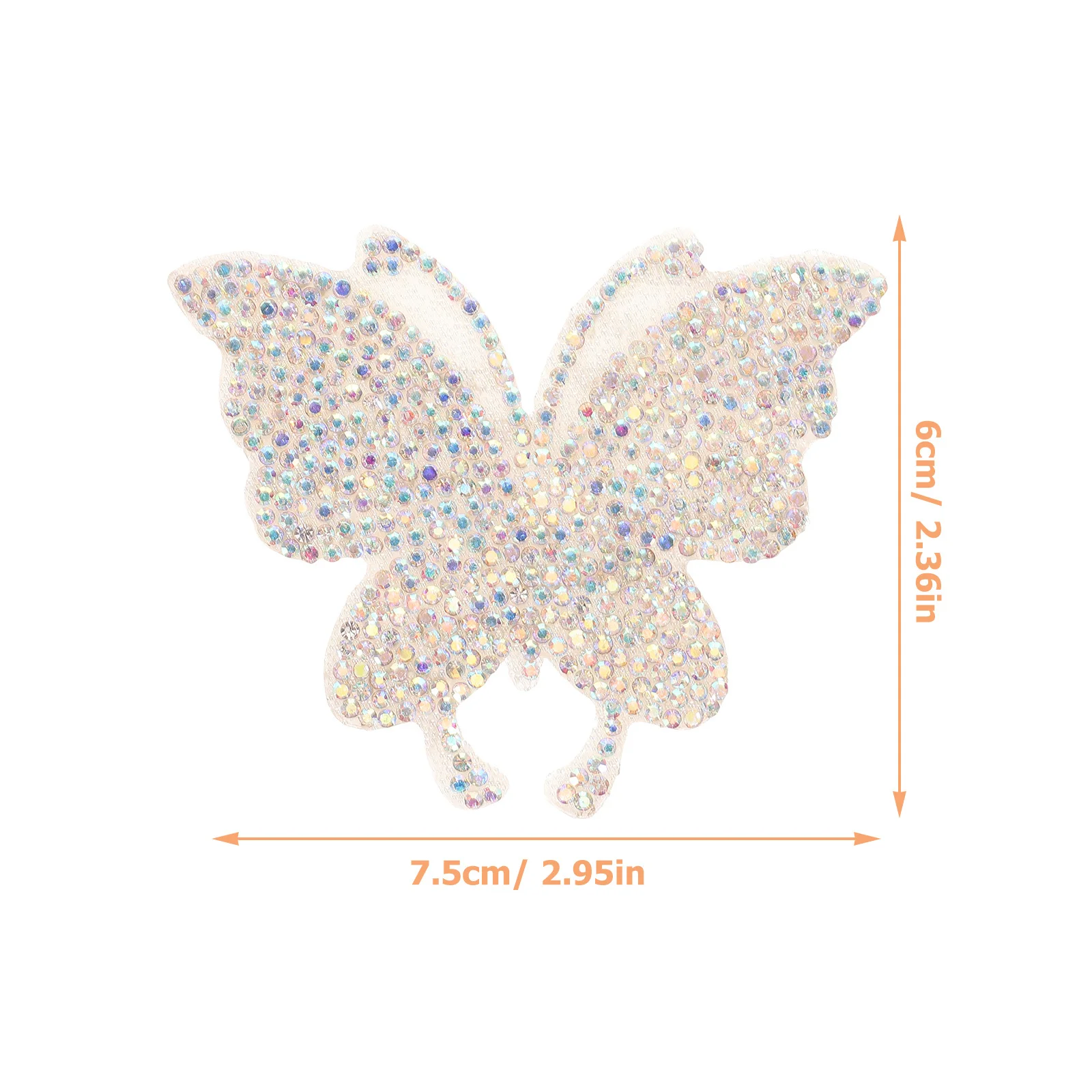 5 قطع من ملصقات الفراشة الكريستالية المصنوعة من حجر الراين اللامعة المزخرفة لملابس الأمتعة والكمبيوتر المحمول الزجاجية للسيارة #4